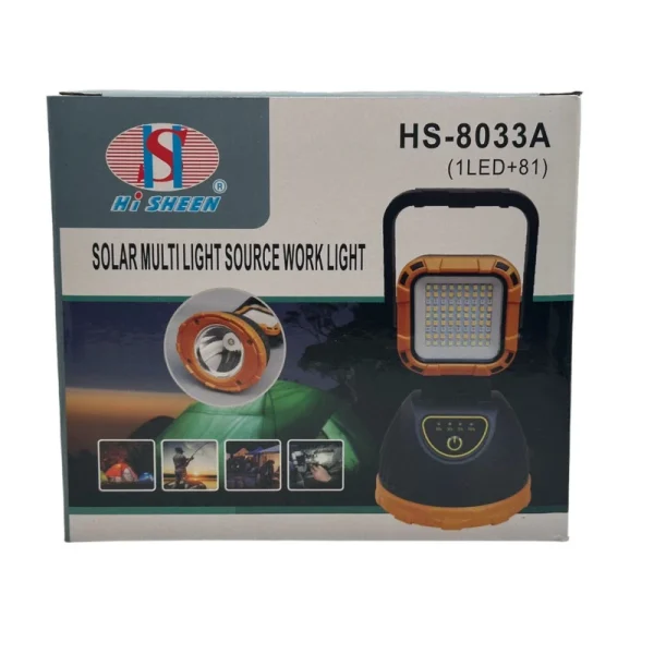 چراغ قوه شارژی خورشیدی کمپینگ مدل HS-8033A - Image 4