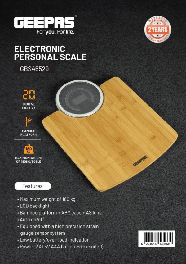 ترازو شخصی الکترونیکی GEEPAS مدل GBS46529 - Image 2
