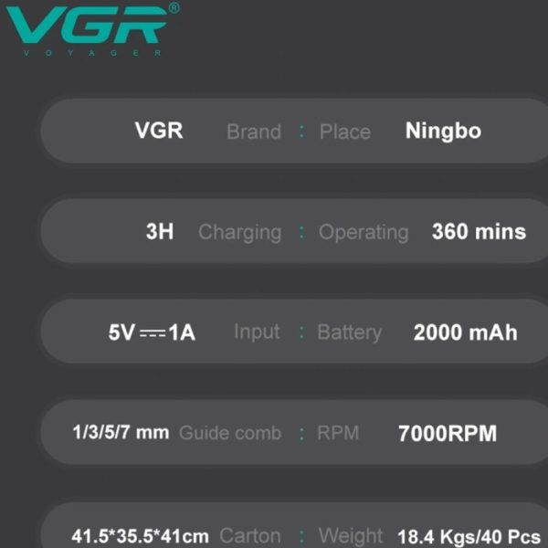ماشین اصلاح سر و صورت VGR مدل V-930 - Image 5