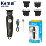 تریمر حرفه‌ ای سر و صورت کیمی مدل KM-2371 | تیغه T بدون ضربه | باتری 1200mAh | نمایشگر - Image 2